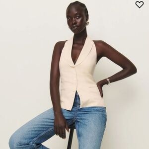 Reformation Alistair Vest Ivory - Size 6